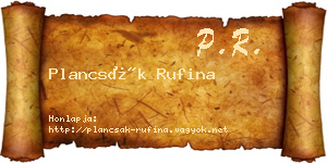 Plancsák Rufina névjegykártya